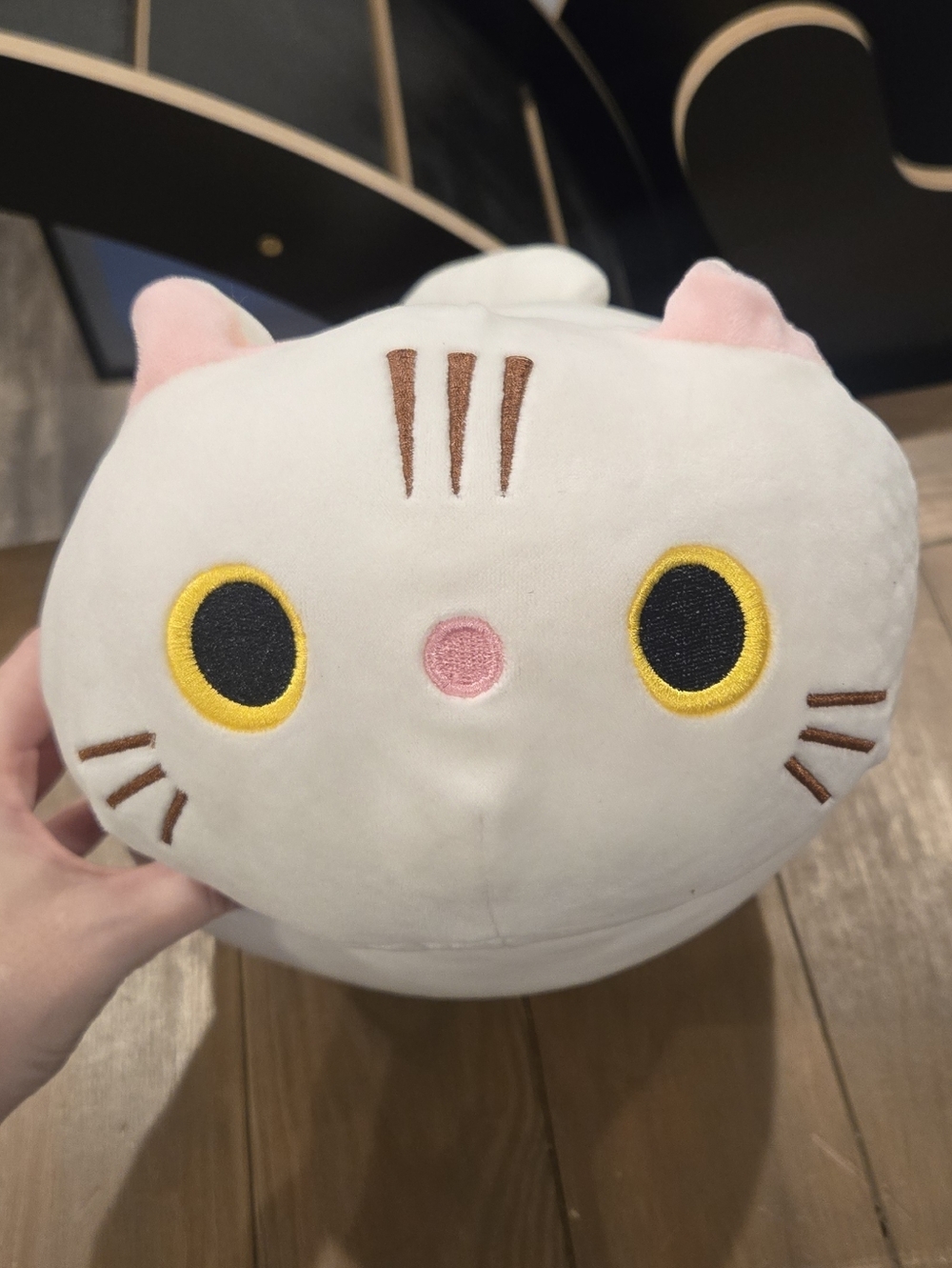 Kawaii White and Pink Soft Cat Loaf Plush